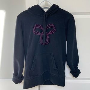 TNA hoodie black with plum TNA logo